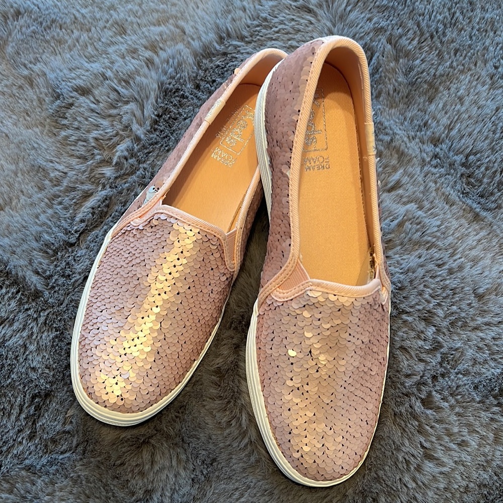 Keds Triple Decker Sequin Pink slip on shoes